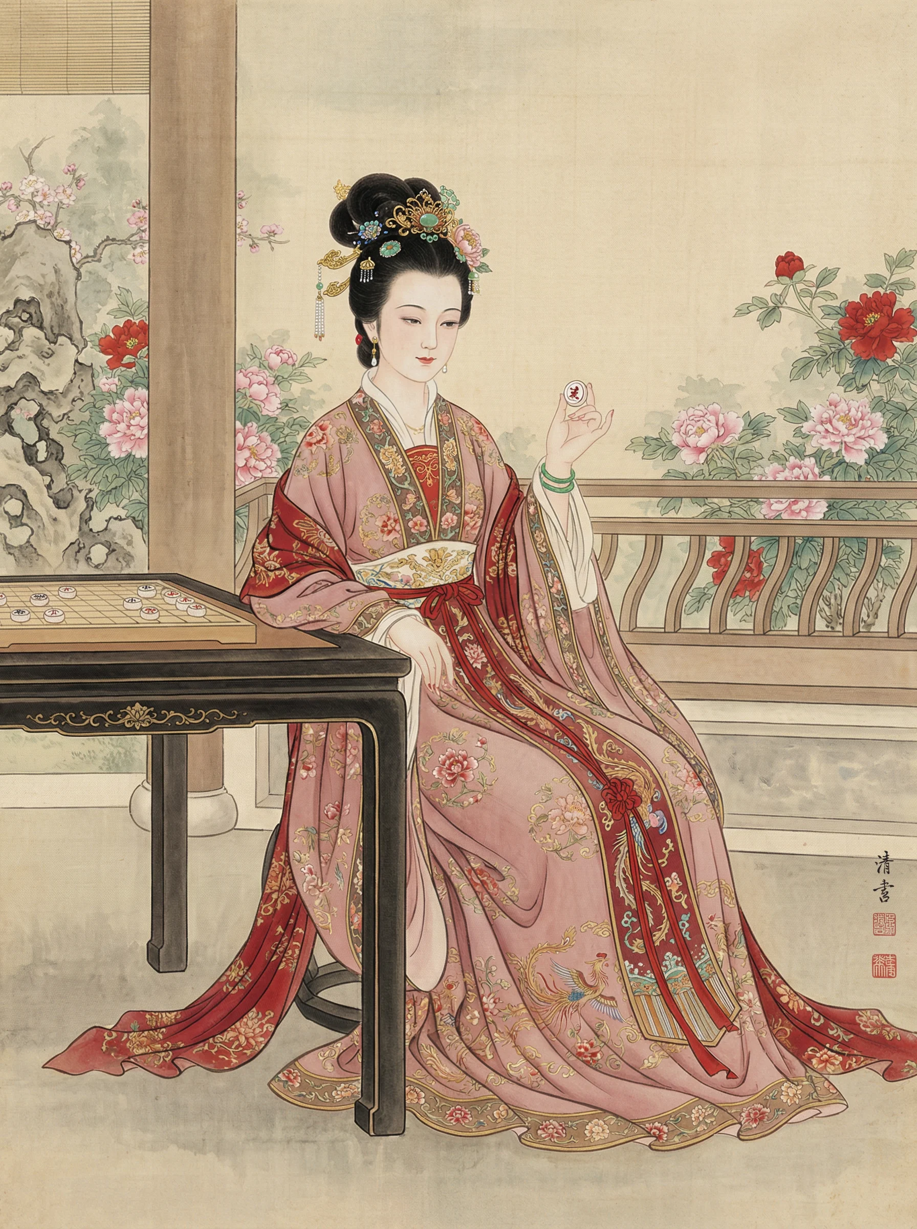 宫廷仕女弈棋图 - 斗地主wangzhi官网 后宫佳丽